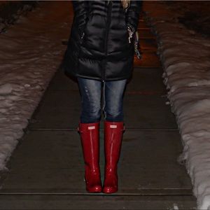 Red Hunter rain boots